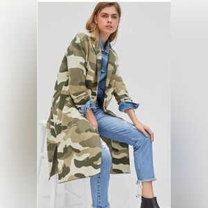 Maeve Anthropologie Plus Kieran Sweater Coat Camo Long Line Size 2X